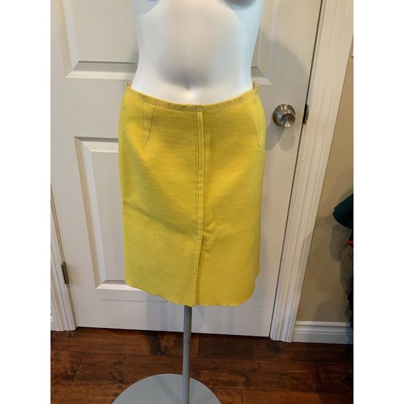 Prada Yellow Wool Pencil Skirt, Size 4 (US) 40 (IT) - Picture 1 of 7